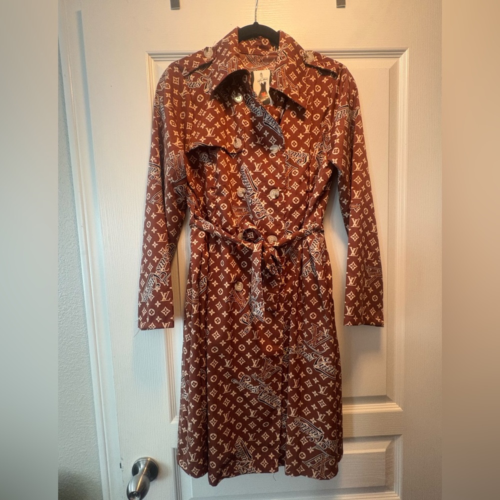 BROWN INSPIRED TRENCH COAT DRESS